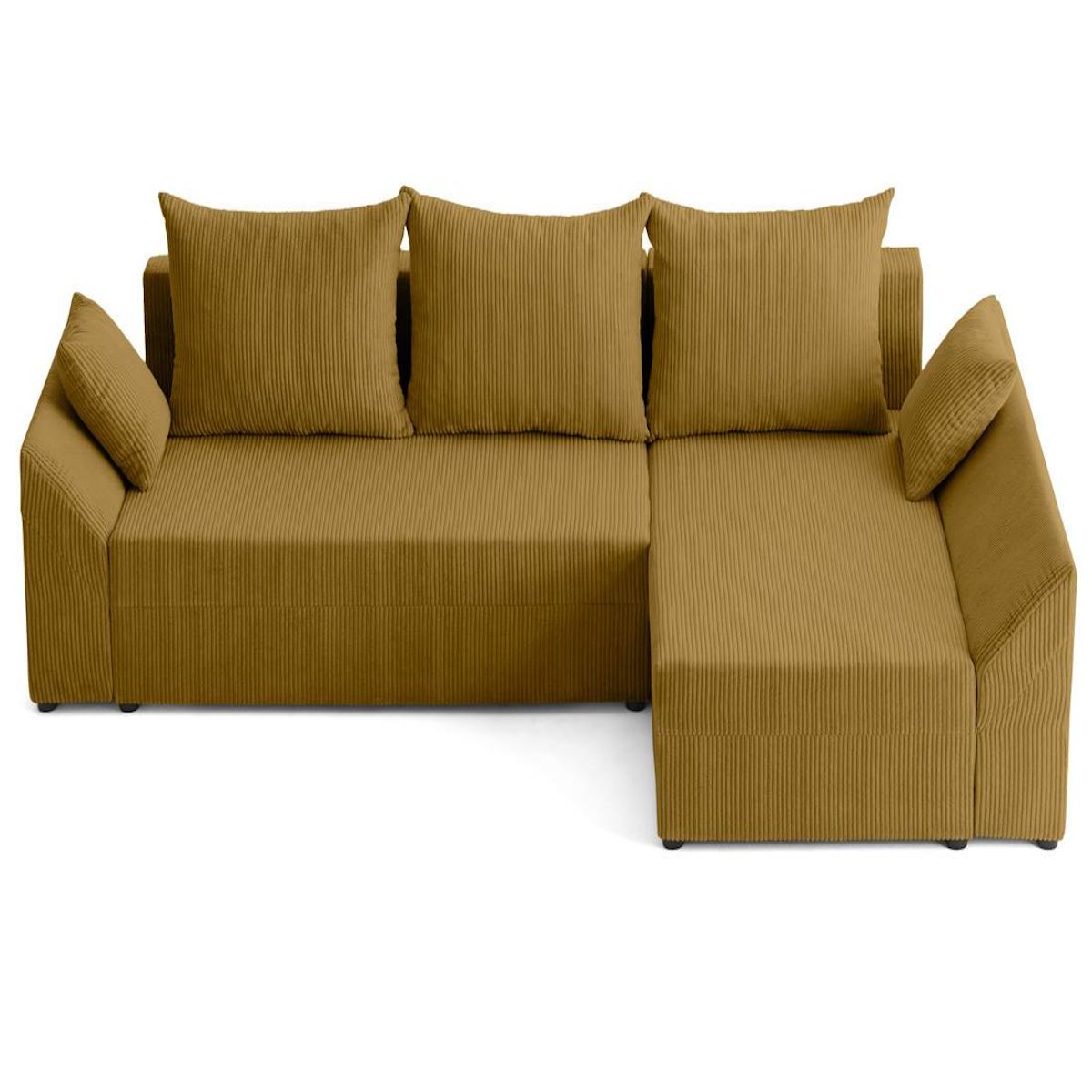 BEST MOBILIER Mike - canapé d'angle réversible - 4 places - convertible avec coffre - en velours côtelé