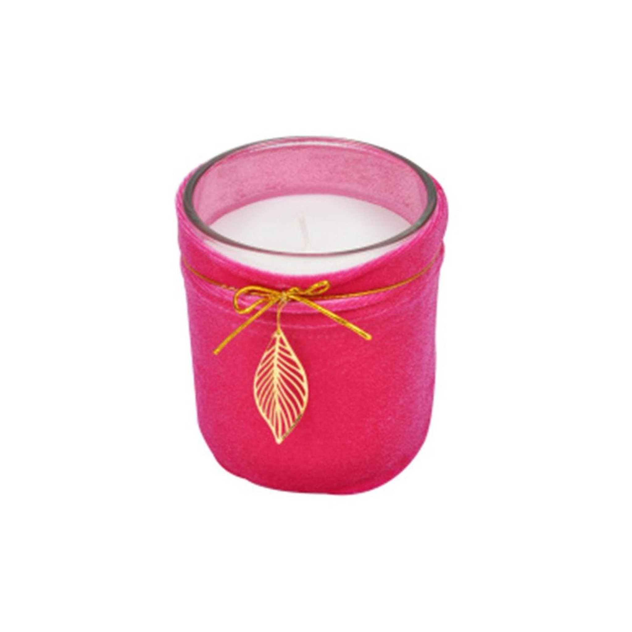 HOMEA Bougie parfumée velours  pendentif  8cm fuchsia