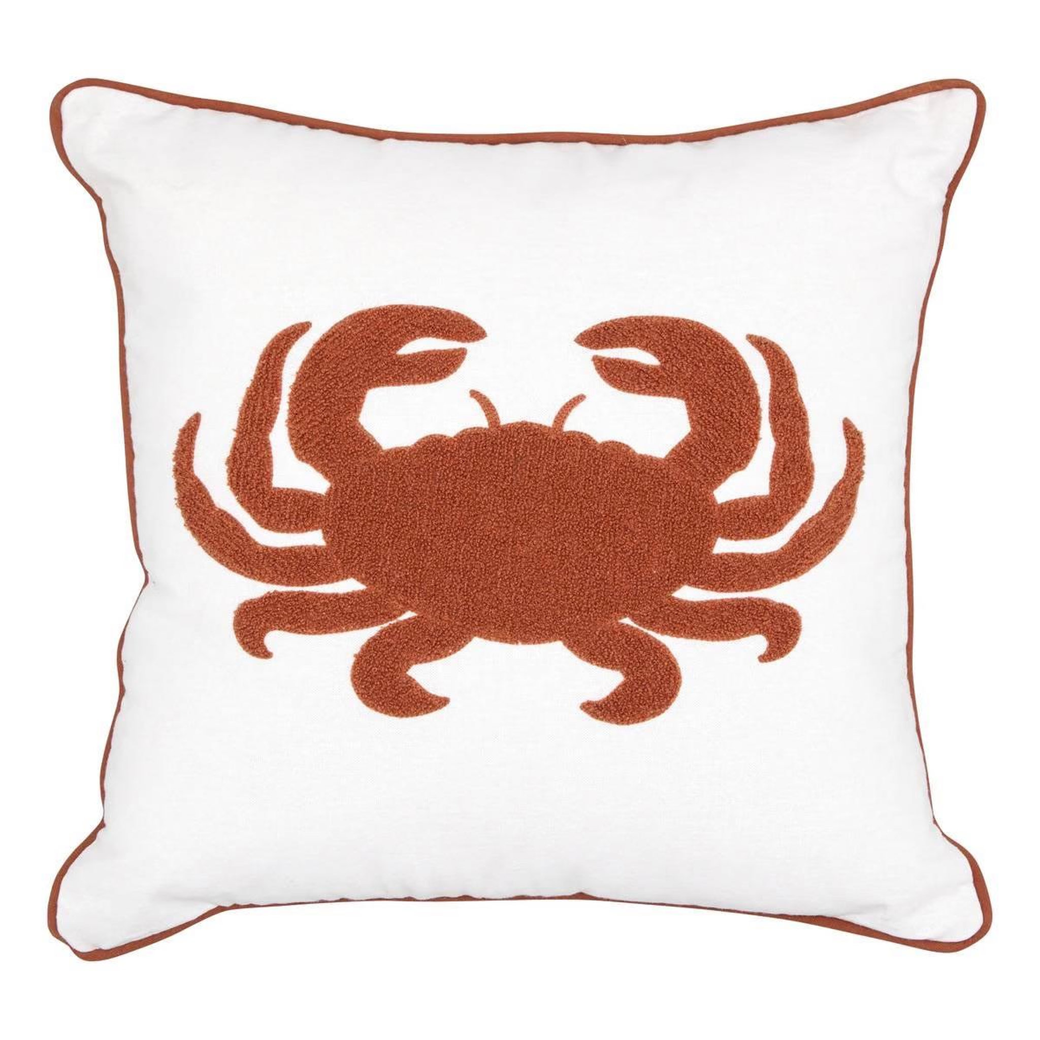 ATMOSPHERA Coussin déco brodé  océania  45x45cm blanc