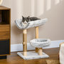 Voir la diapositive 2 : PAWHUT Arbre à chat griffoir chanvre naturel panier plateforme d'observation jeu boule suspendue bois panneaux peluche gris