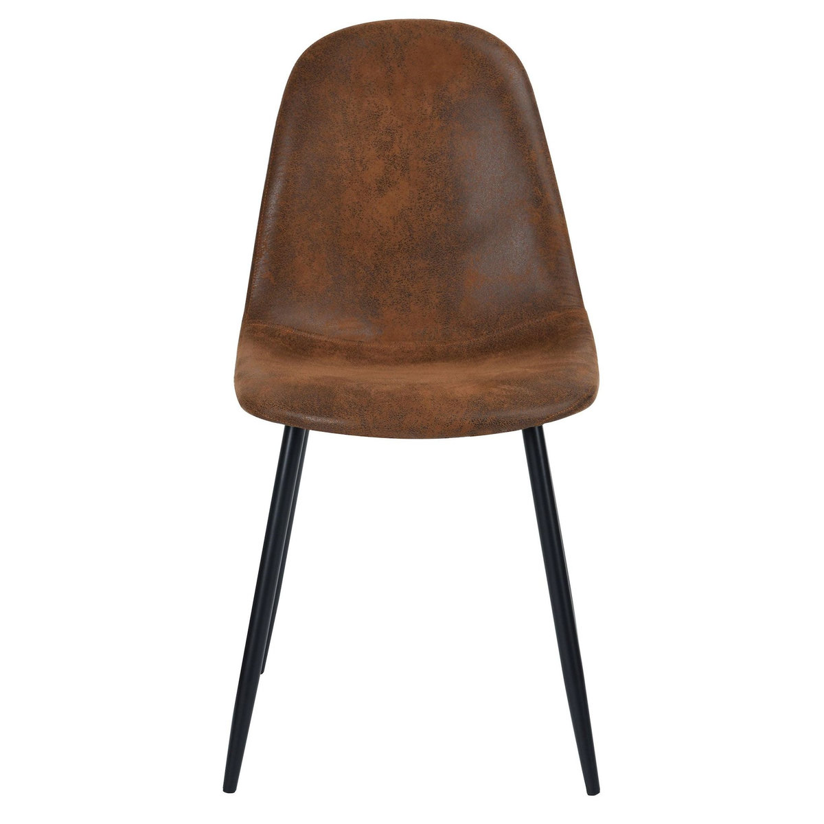 MAISON PAVANE Lot de 2 chaises en microfibre marron effet vieilli-Malrik