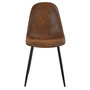 Voir la diapositive 6 : MAISON PAVANE Lot de 2 chaises en microfibre marron effet vieilli-Malrik