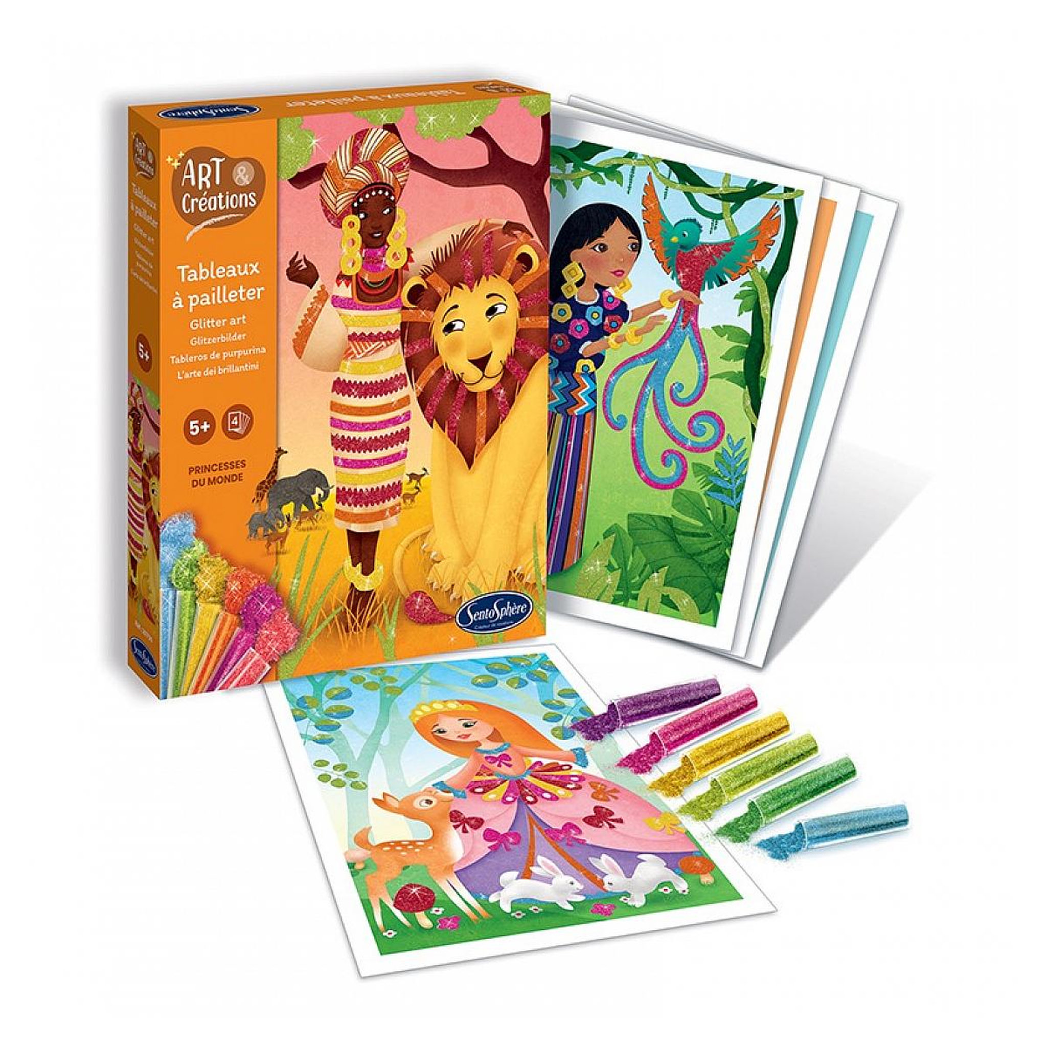 Voir la diapositive 2 : Sentosphere Tableaux a pailleter - Princesses du monde