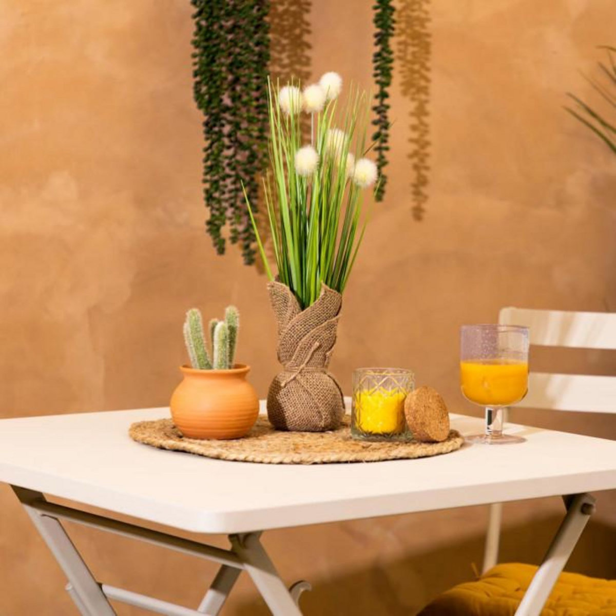 ATMOSPHERA Plante Herbe Artificielle Avec Boules  Lari  42cm Vert