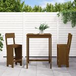 VIDAXL Ensemble de bar de jardin 3 pcs marron miel bois pin massif