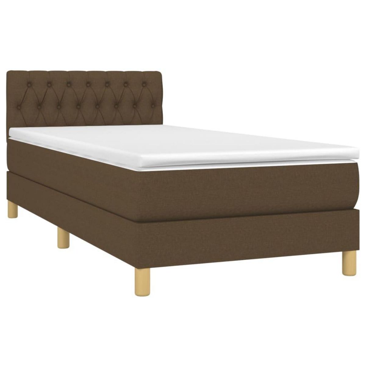 VIDAXL Sommier a lattes de lit et matelas et LED Marron fonce 80x200cm
