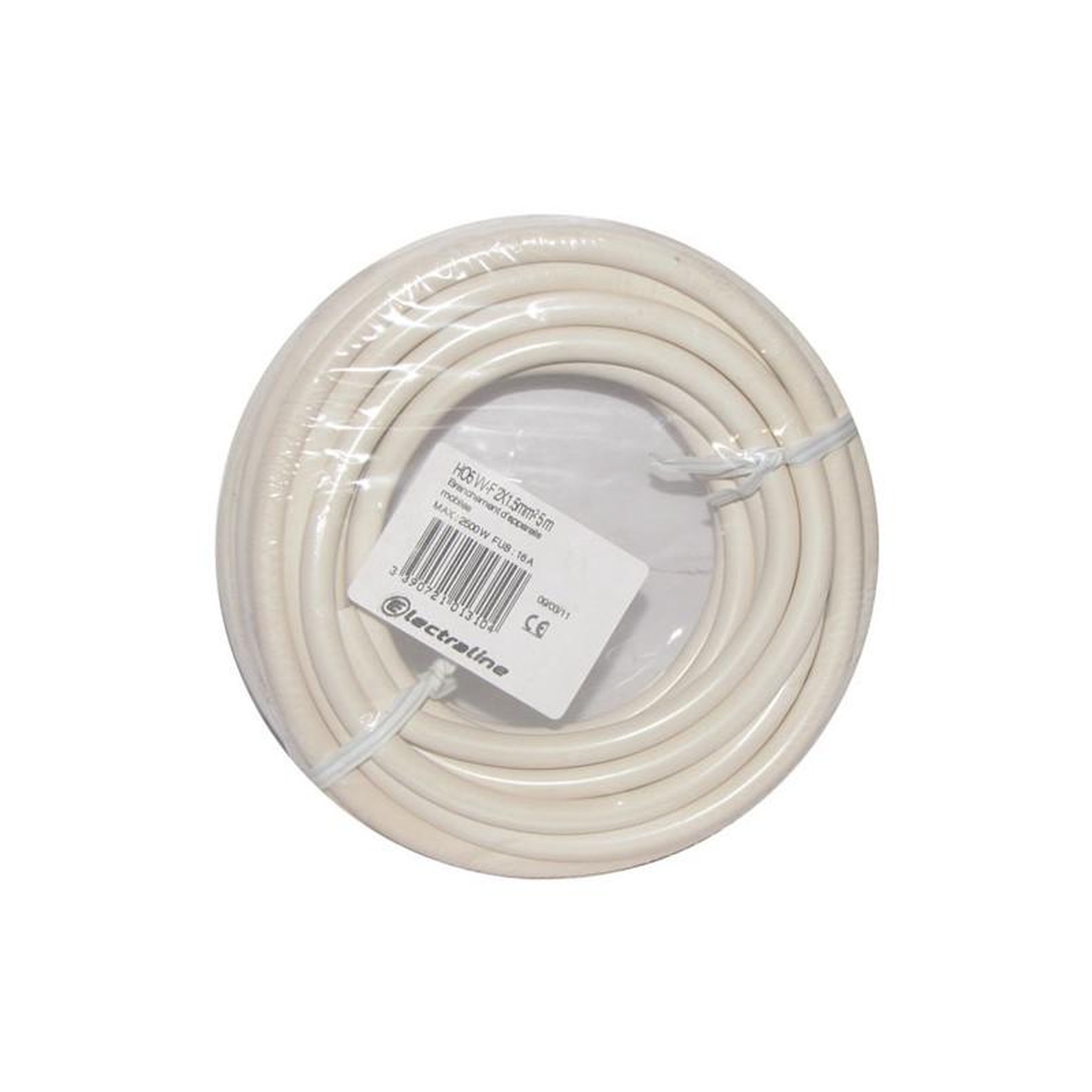 Electraline CABLE H05VVF 2X1.5 05M BLANC COURONNE ELECTRALINE - 60107033J