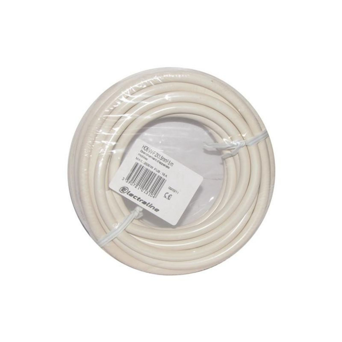 Electraline CABLE H05VVF 2X1.5 05M BLANC COURONNE ELECTRALINE - 60107033J