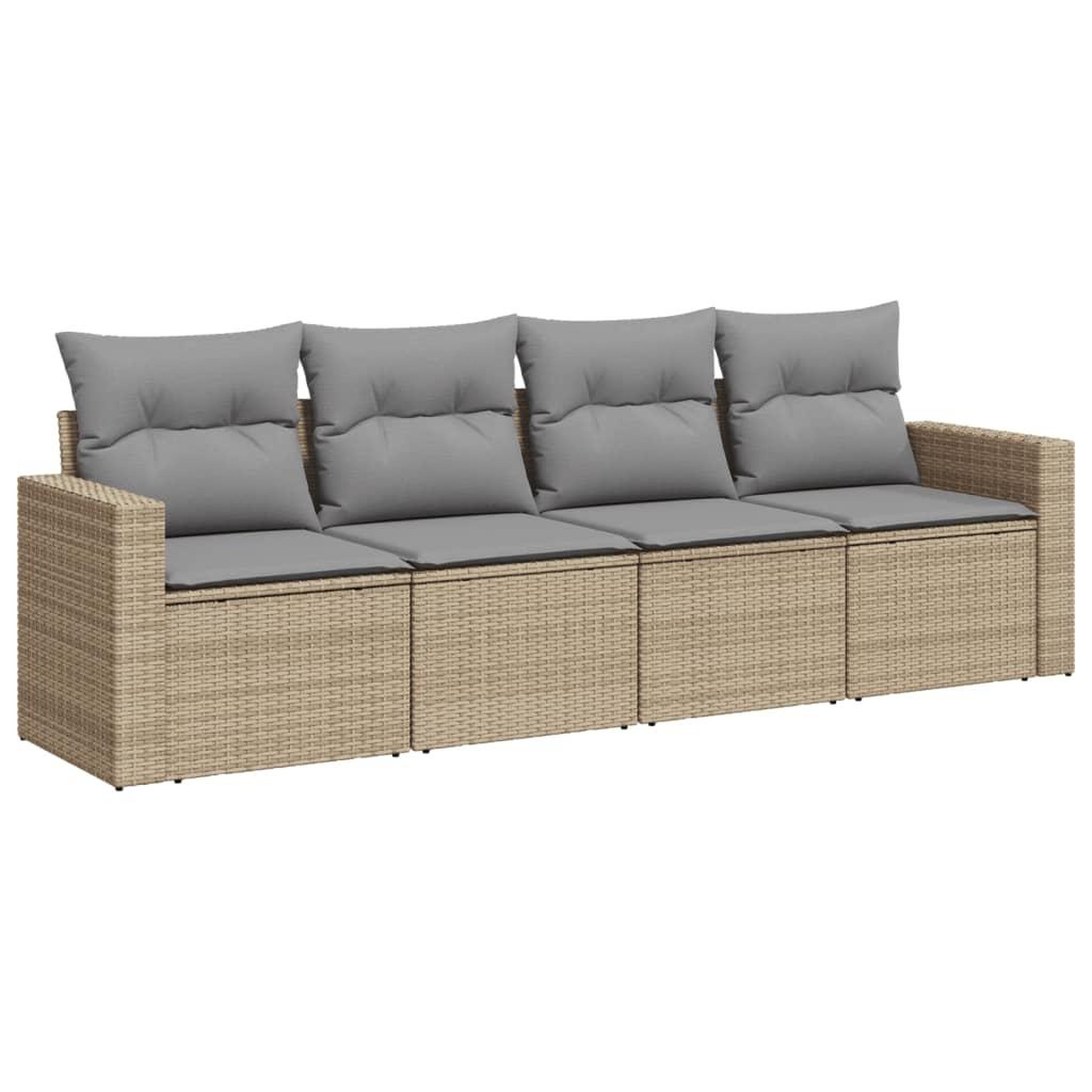 Voir la diapositive 2 : VIDAXL Salon de jardin avec coussins 4 pcs beige resine tressee