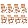 Voir la diapositive 3 : VIDAXL Ensemble a manger de jardin 9 pcs 220x90x75 cm bois d'acacia