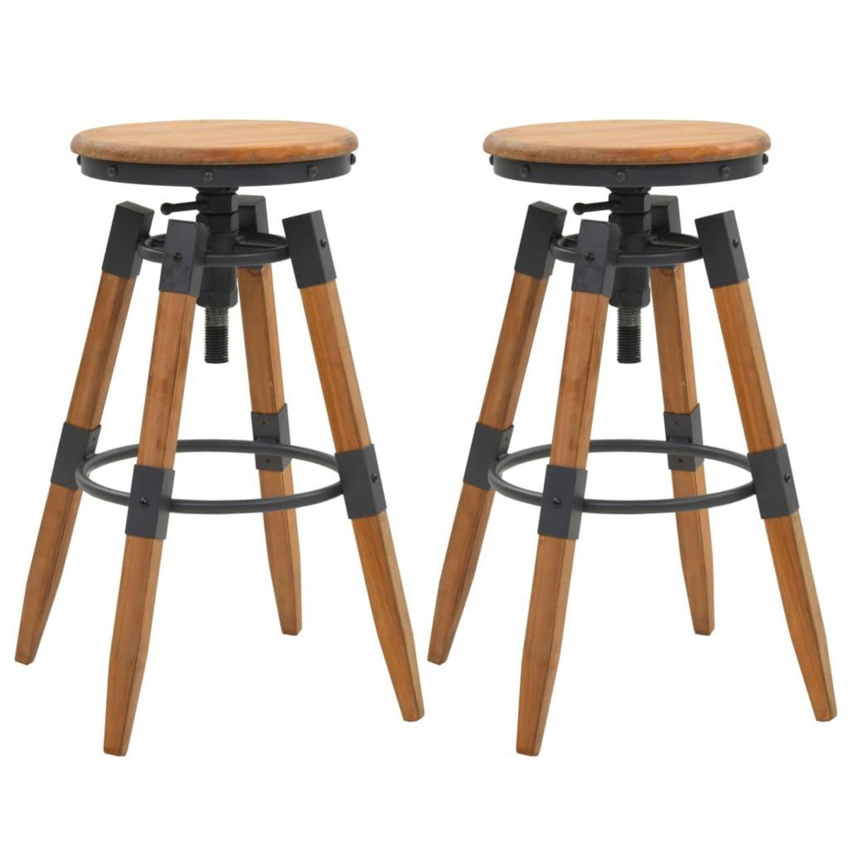 VIDAXL Tabourets de bar lot de 2 bois de sapin solide