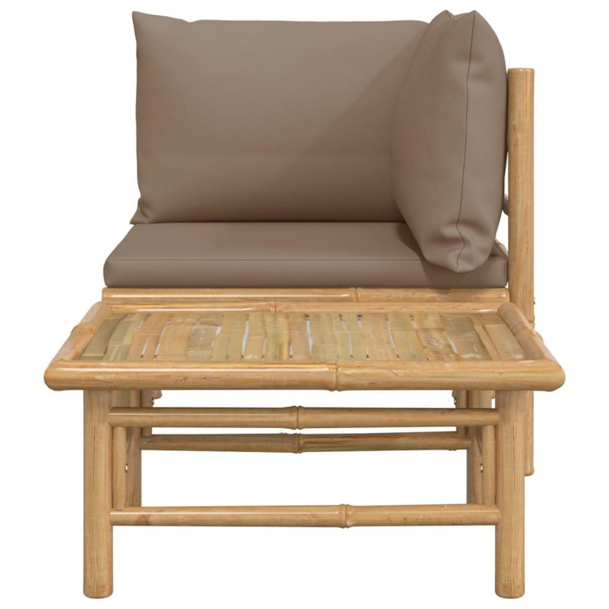 VIDAXL Salon de jardin 2 pcs avec coussins taupe bambou