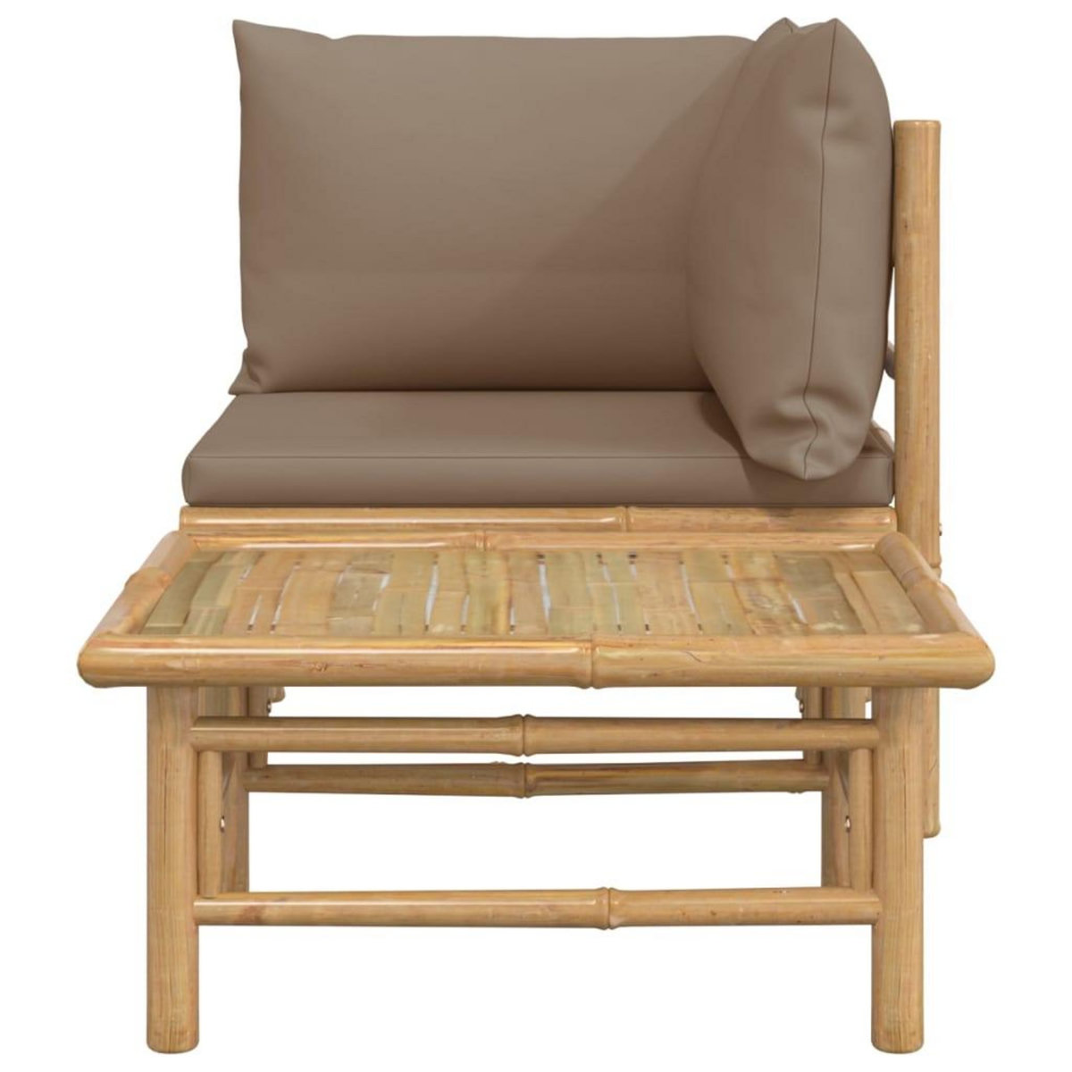 VIDAXL Salon de jardin 2 pcs avec coussins taupe bambou