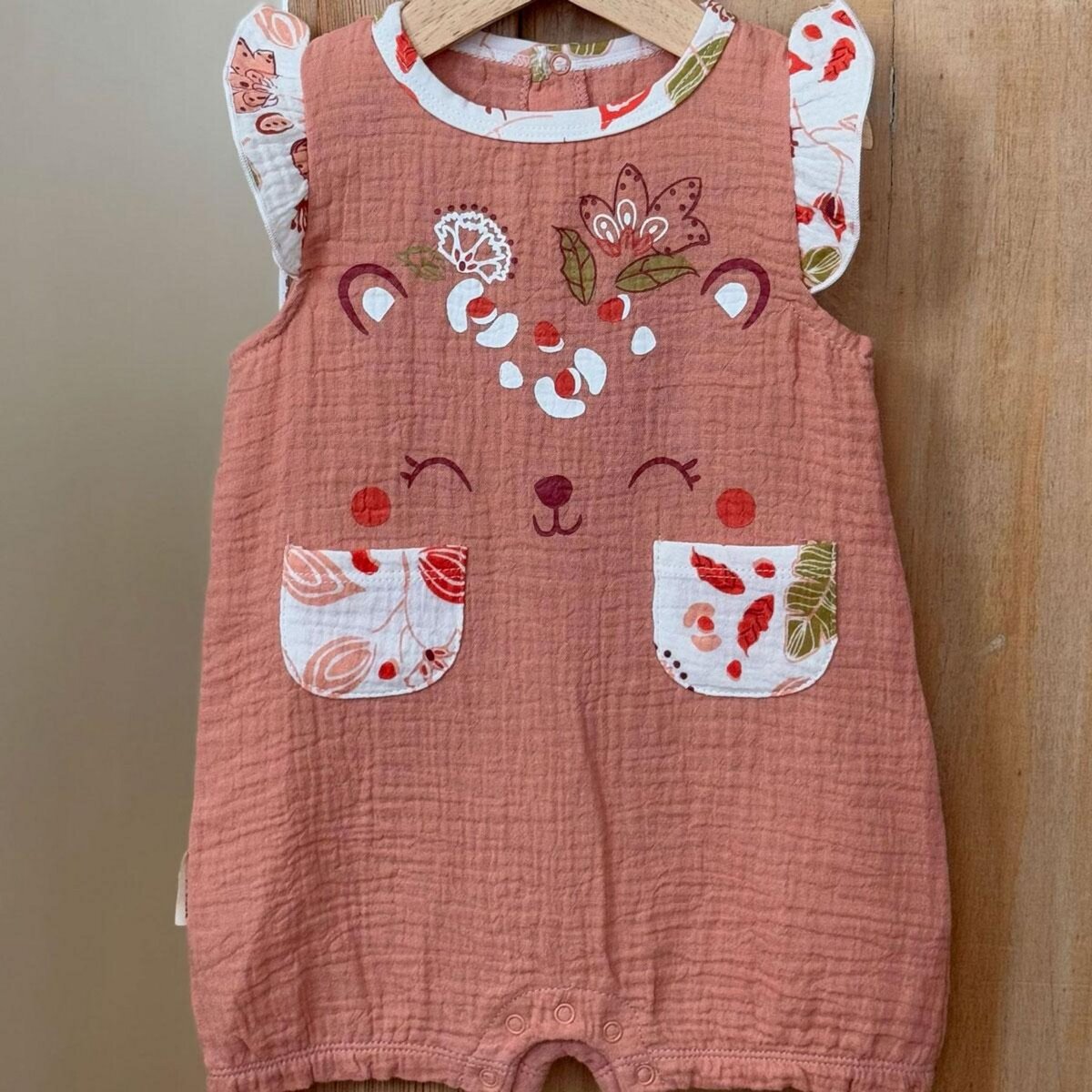 Petit Béguin Barboteuse bébé en gaze de coton Mindanao