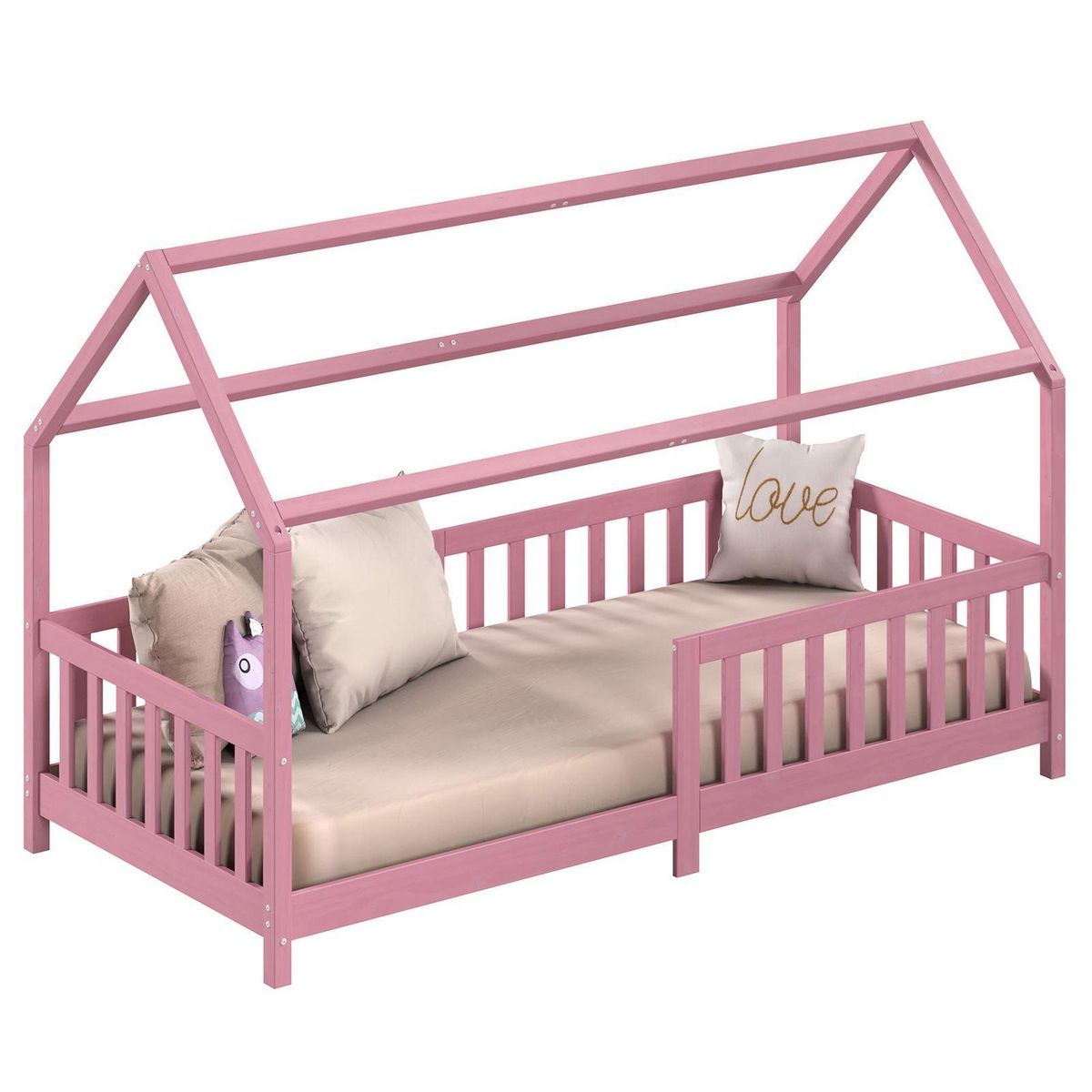 IDIMEX Lit cabane NINA 90 x 200 cm, en pin massif