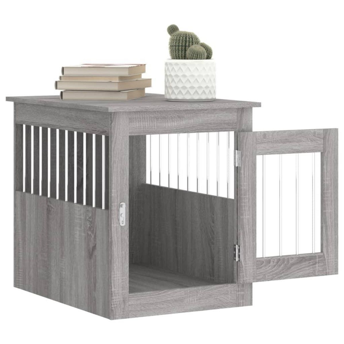 VIDAXL Meuble de cage pour chiens sonoma gris 55x75x65 cm