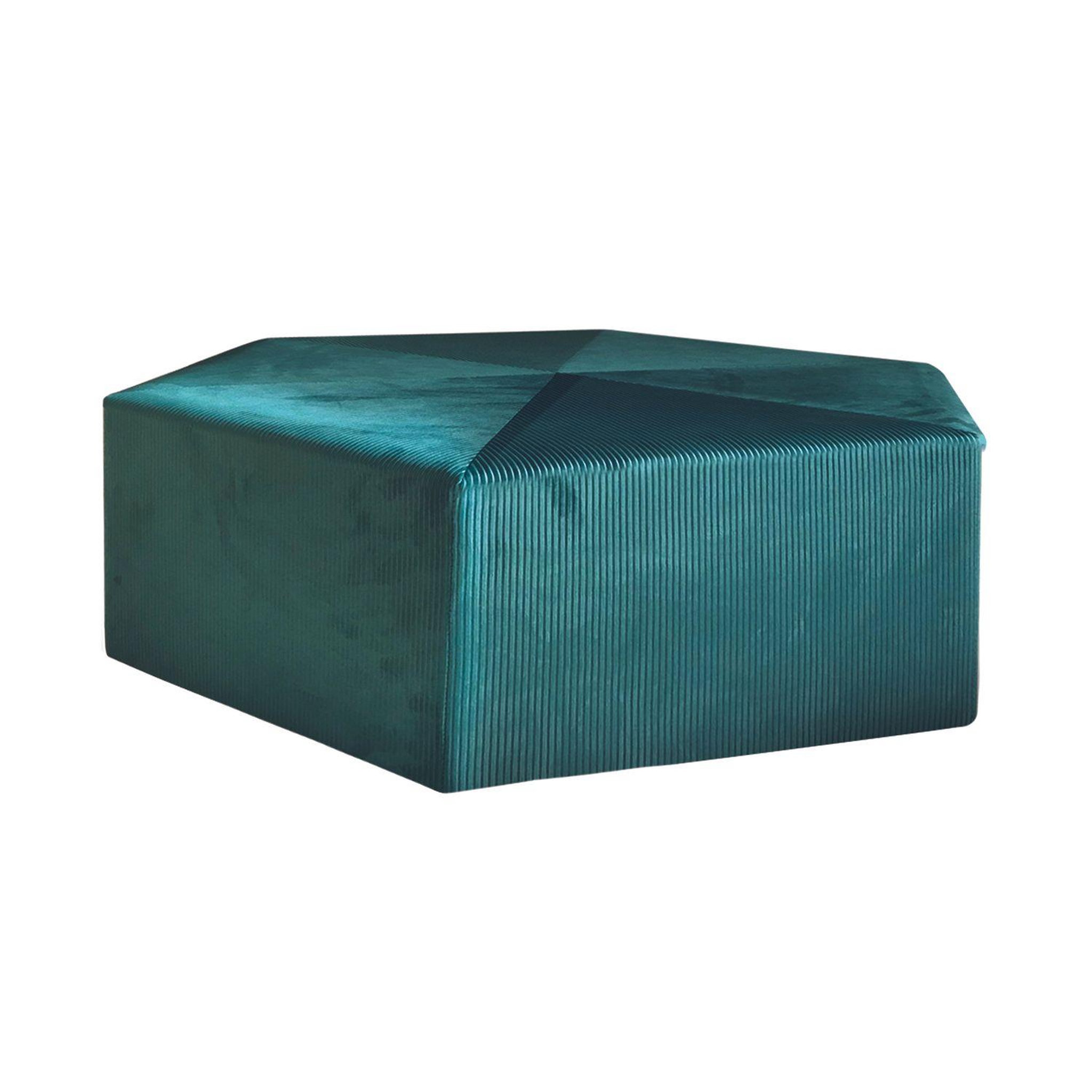 The Home Deco Factory Pouf XXL design velours Giulia. Coloris disponibles : Gris, Vert