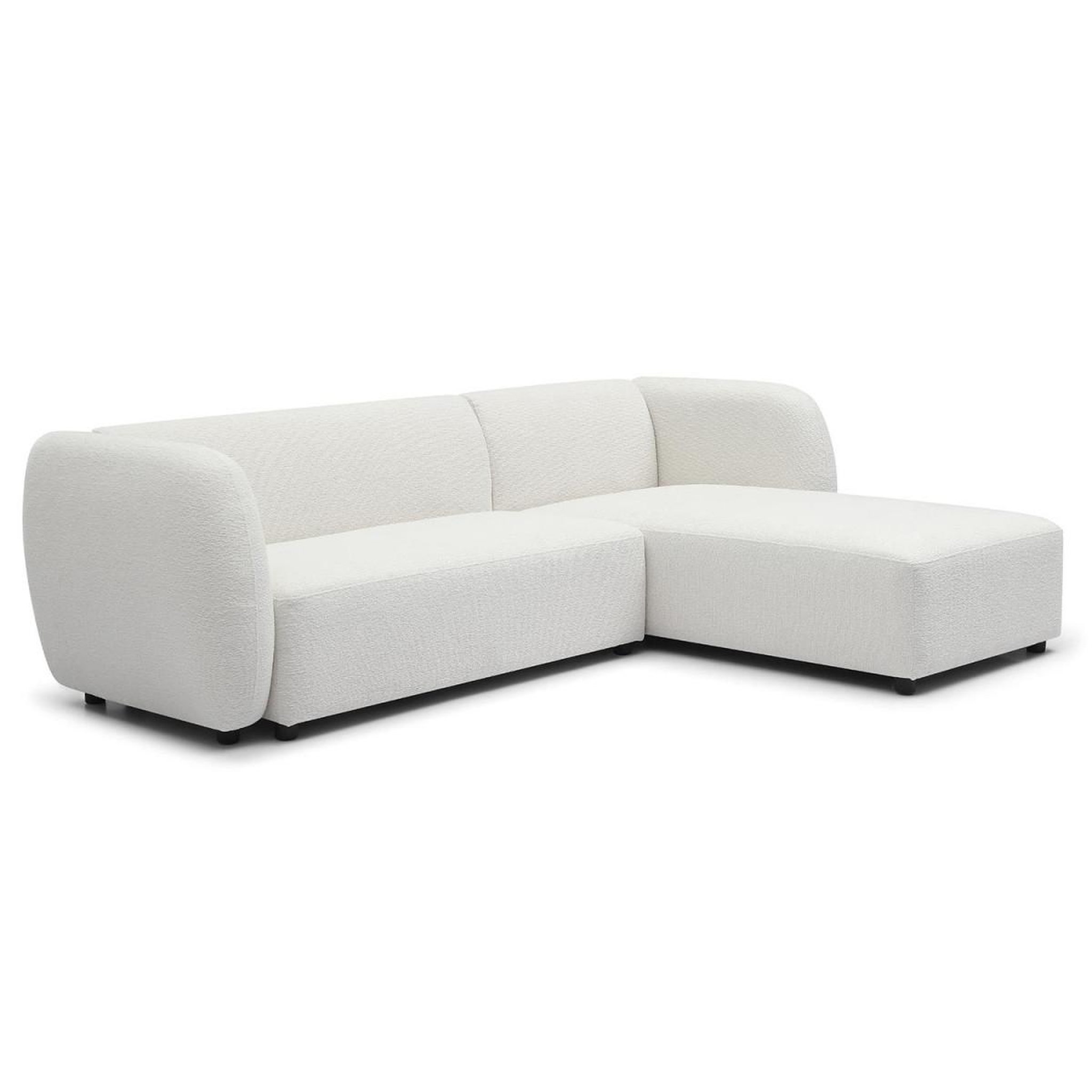 Voir la diapositive 2 : Paris Prix Canapé d'angle réversible bouclette  jerry  287cm crème