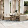 Voir la diapositive 1 : VIDAXL Salon de jardin avec coussins 10 pcs beige resine tressee