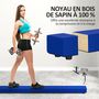 Voir la diapositive 6 : HOMCOM Poutre gymnastique pliable 210 cm - poutre d'équilibre antidérapante - bois de pin revêtement flanelle bleu
