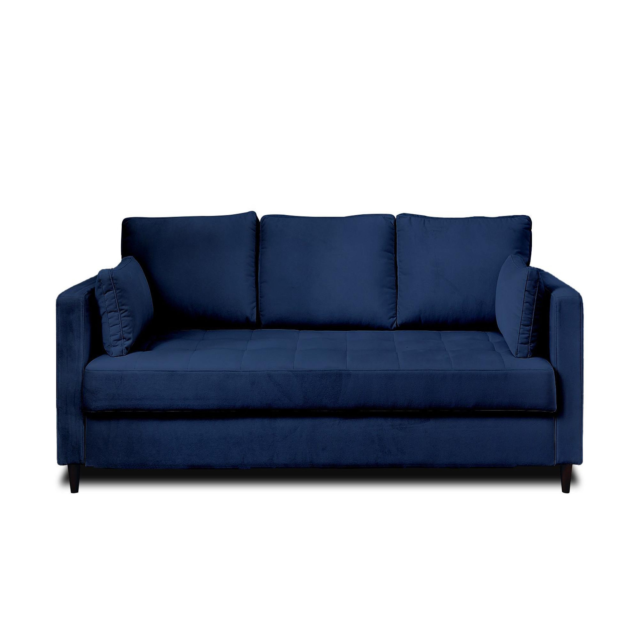 Voir la diapositive 6 : BEST MOBILIER Anna - canapé droit 3 places convertible avec poche en velours