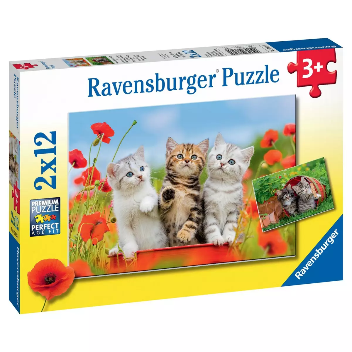 RAVENSBURGER Puzzles 2x12 pièces - La découverte des chats