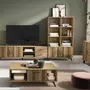 HOMIFAB Meuble TV 2 portes 2 tiroirs effet bois 180 cm - Inari