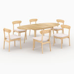 Rendez vous déco Table et chaises en bois clair 6 personnes-Eddy