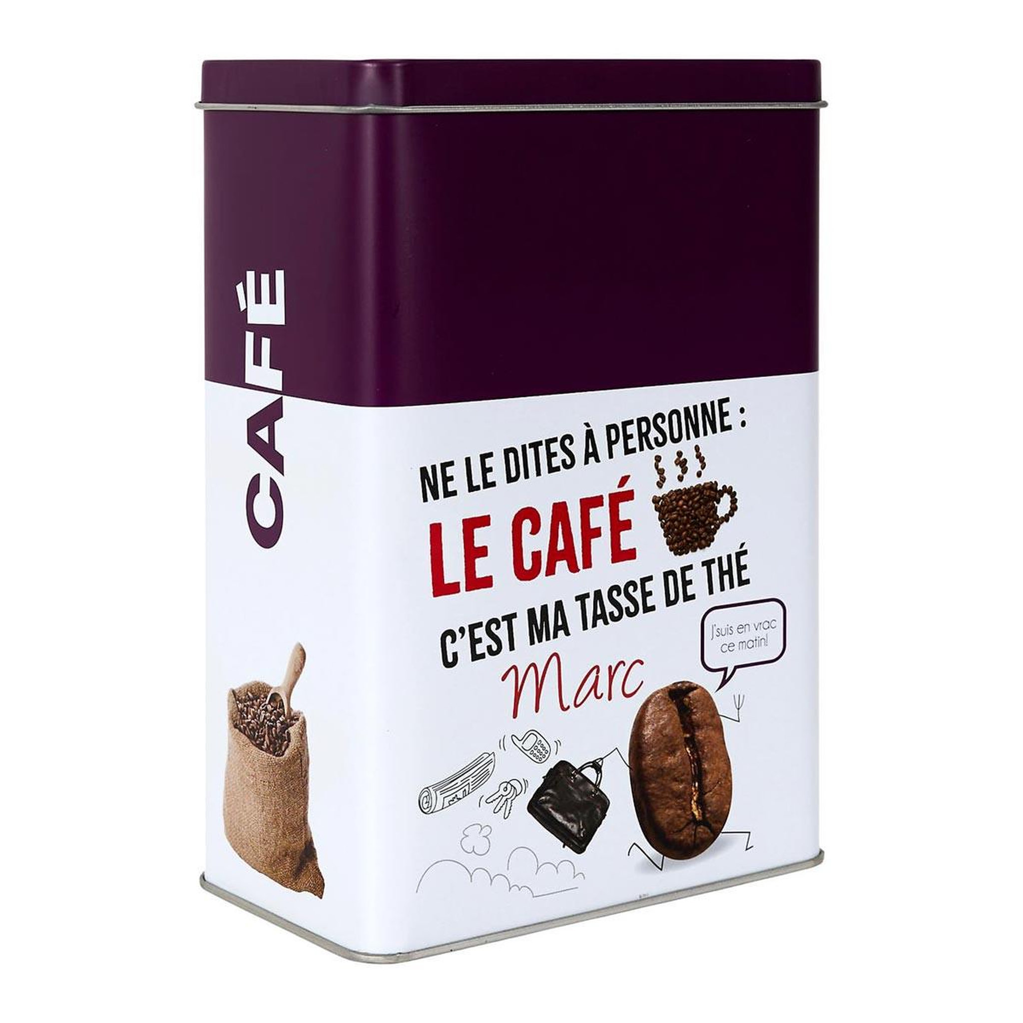 COOK CONCEPT Boîte à café en métal  ludique  18cm violet