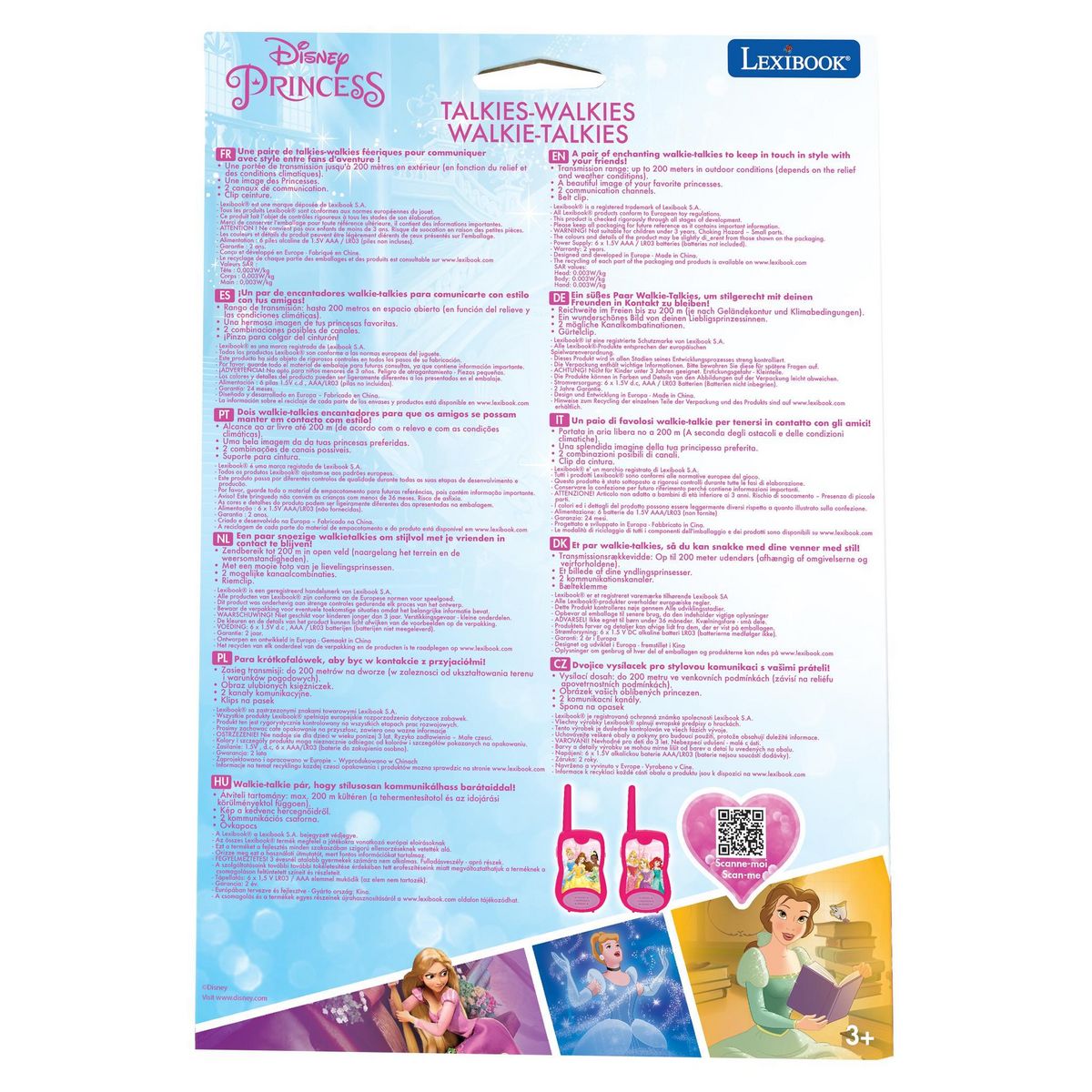 Lexibook Talkie-Walkies Disney Princesses portée 200m