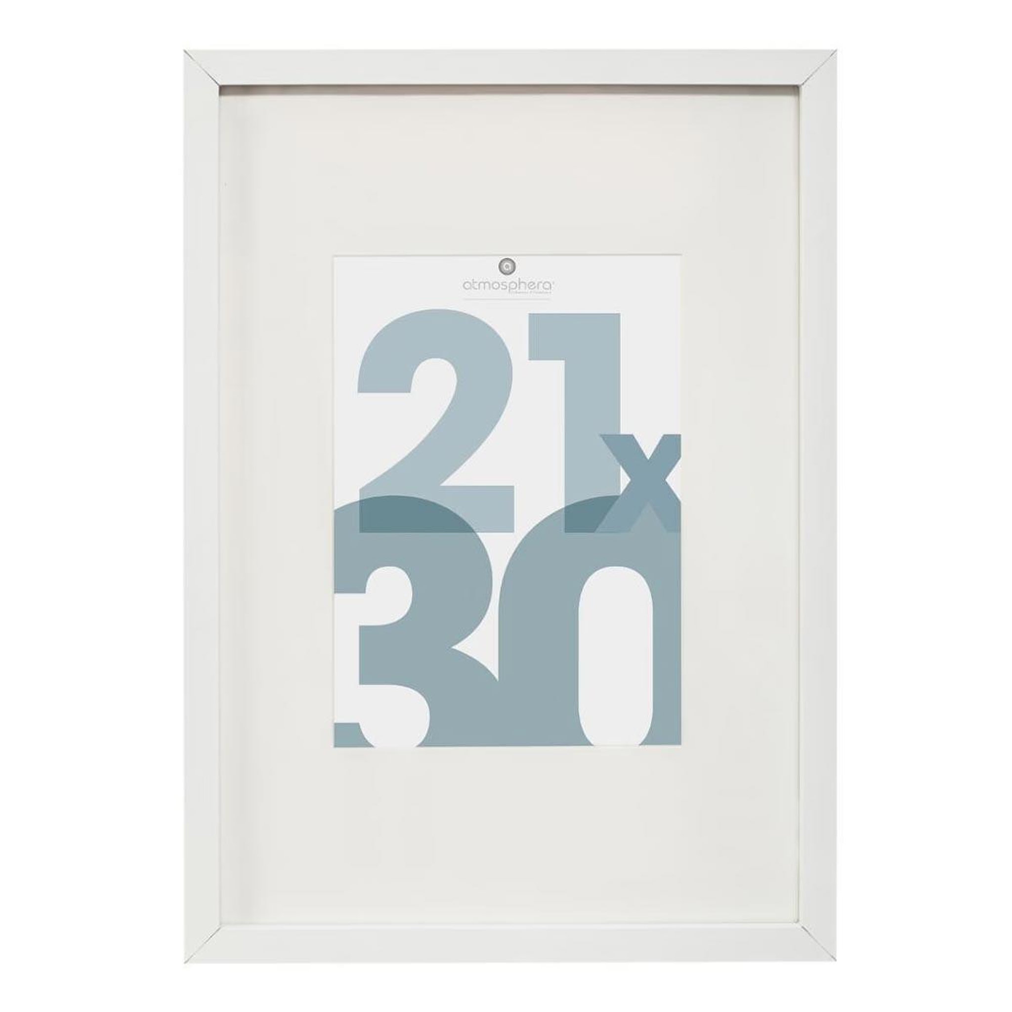 ATMOSPHERA Cadre photo en verre  manu  21x30cm blanc