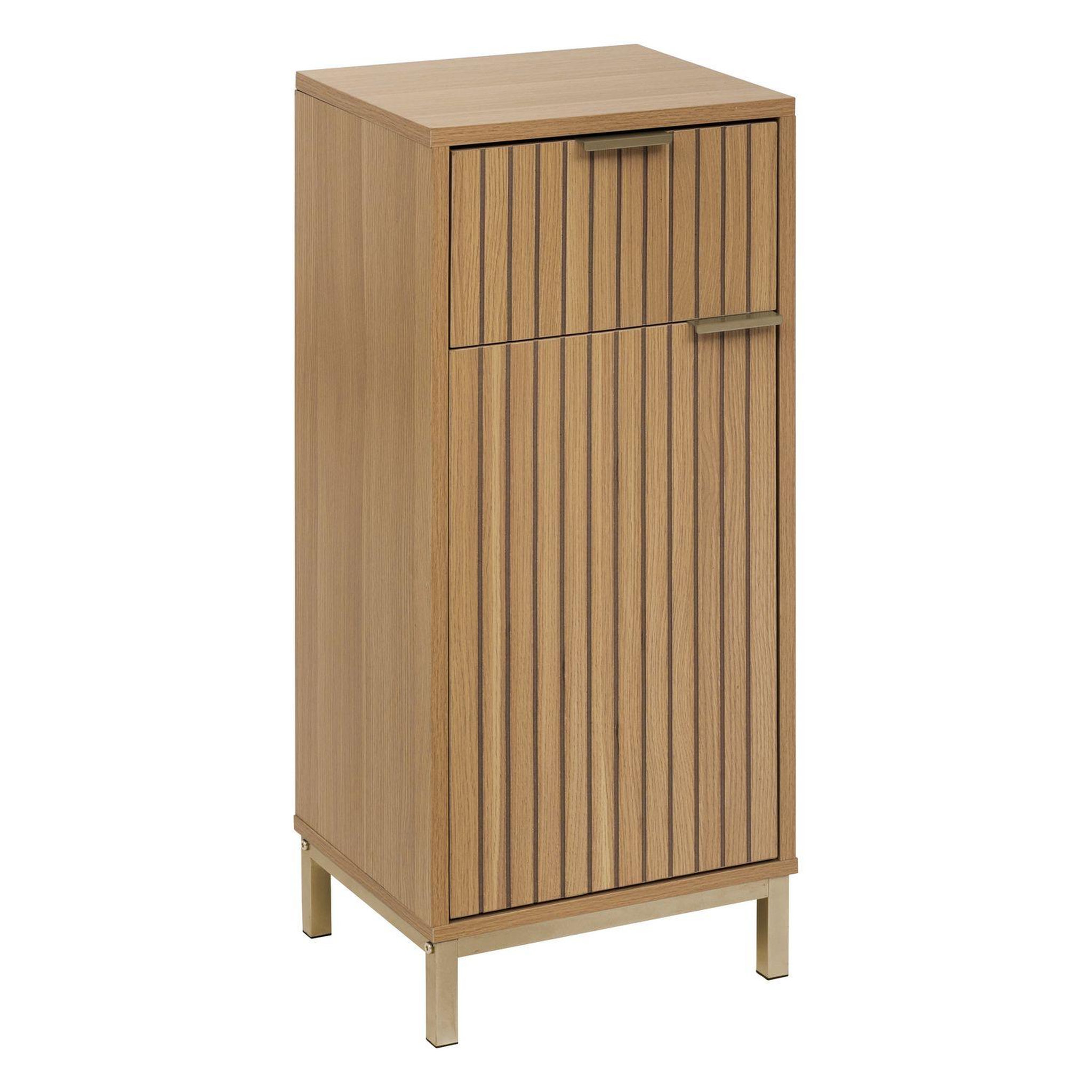 FIVE Meuble bas 1 porte et 1 tiroir en bois tasso - beige