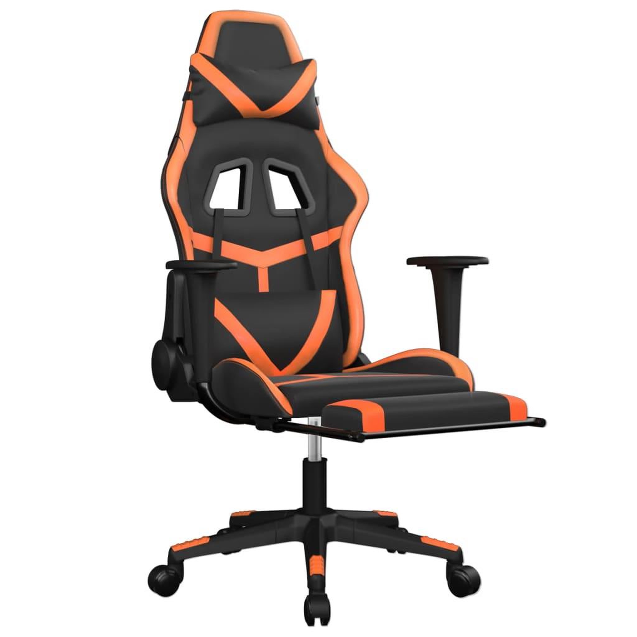Voir la diapositive 3 : VIDAXL Chaise de jeu de massage et repose-pied Noir&Orange Similicuir