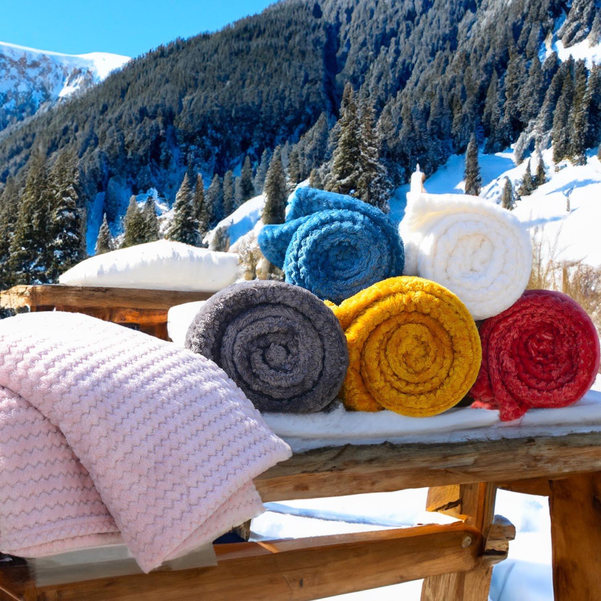 Voir la diapositive 3 : SOLEIL D'OCRE Couverture, plaid microfibre cocooning, par soleil d'ocre