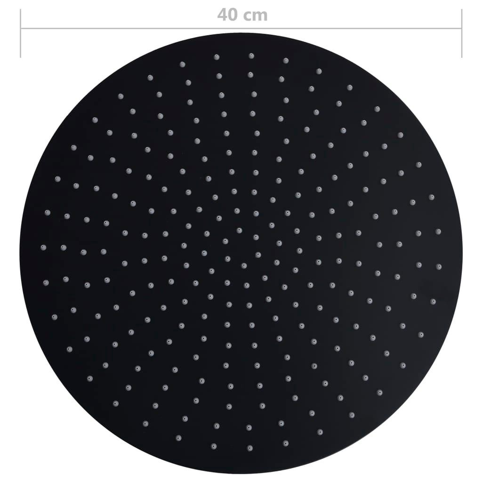 Voir la diapositive 6 : VIDAXL Pomme de douche pluie Acier inoxydable 40 cm Ronde Noir