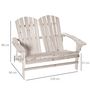 Voir la diapositive 3 : OUTSUNNY Banc de jardin 2 places design Adirondack assise dossier à lattes larges accoudoirs bois naturel pin lasuré