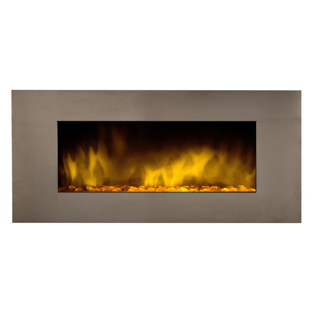 Chemin'arte Cheminée électrique 2000w avec télécommande - pure inox xxl