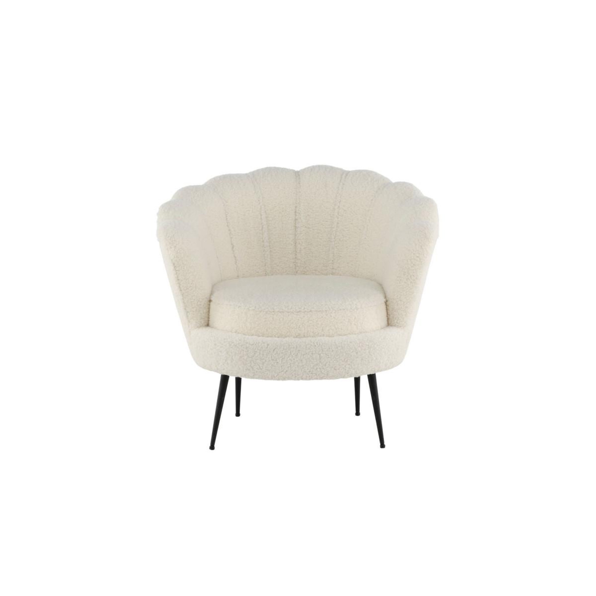 Voir la diapositive 4 : Paris Prix Fauteuil coquillage bouclette  calais  83cm blanc