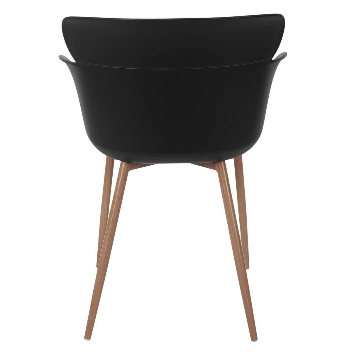 TOILINUX Lot de 2 fauteuils coque en polypropylène et métal