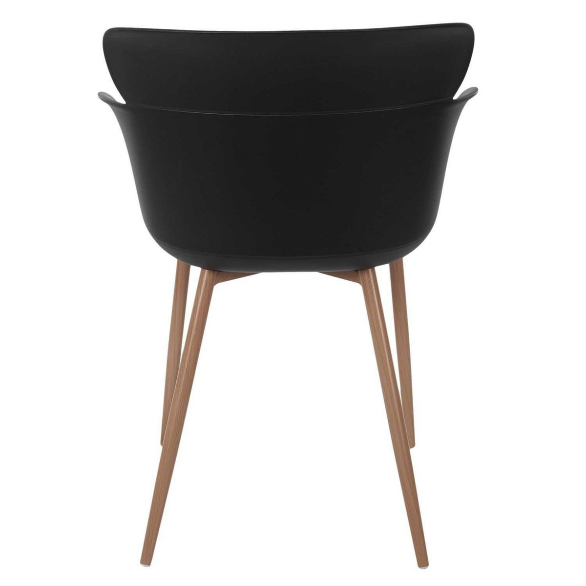 TOILINUX Lot de 2 fauteuils coque en polypropylène et métal