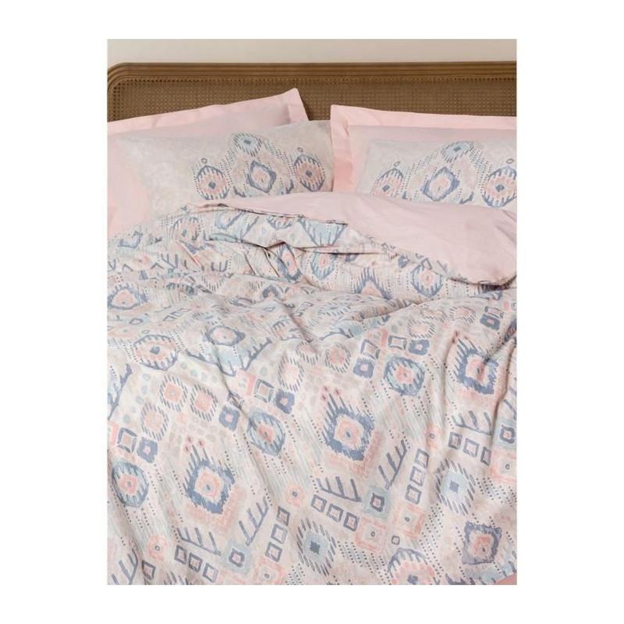 Voir la diapositive 4 : GENERIQUE Parure de lit - 129CTN64841 - 1 housse de couette 220 x 240 cm + 2 taies d'oreiller 60 x 60 cm - 100% coton ranforcé - Saumon