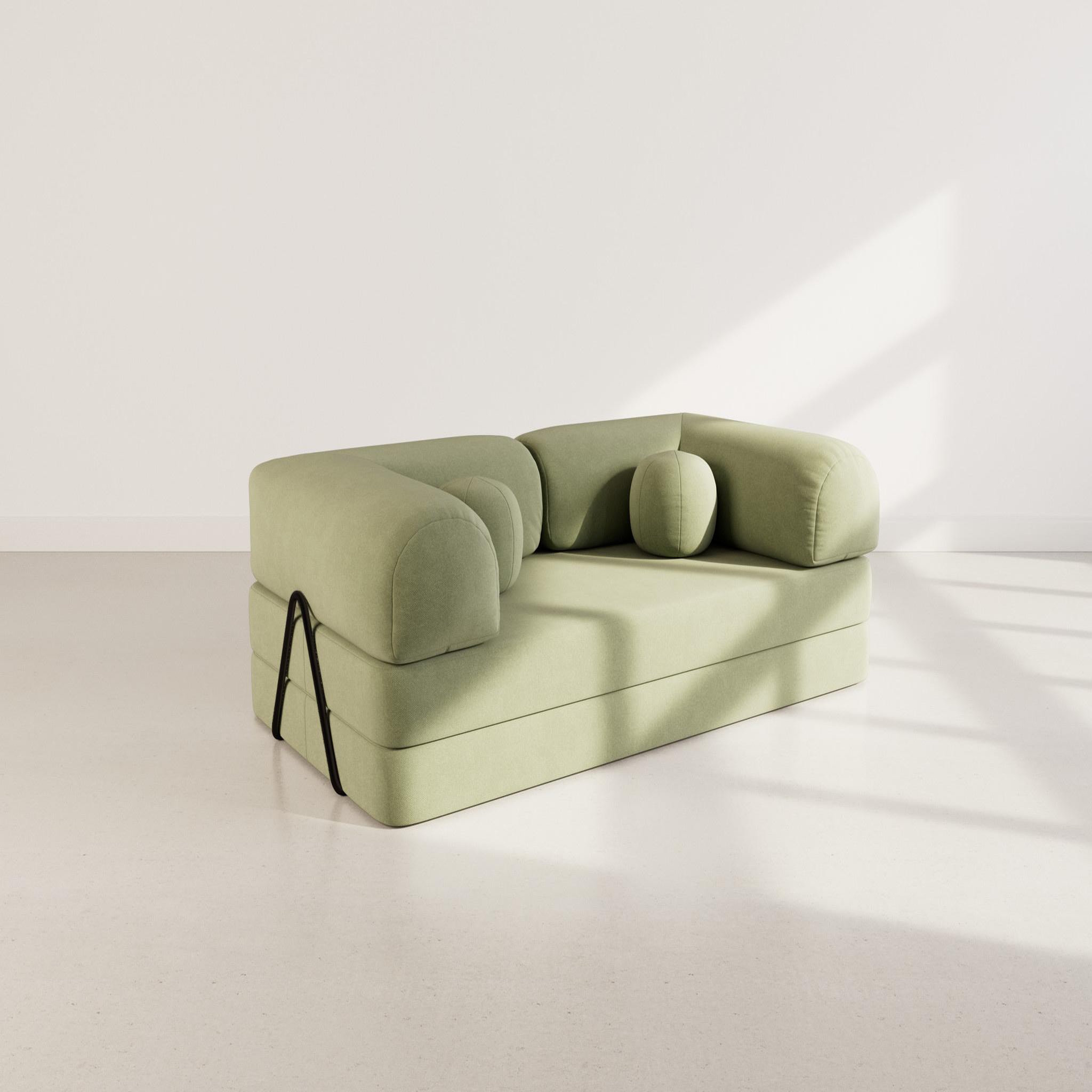 Voir la diapositive 6 : BEST MOBILIER Nebula - canapé 3 places convertible en velours texturé