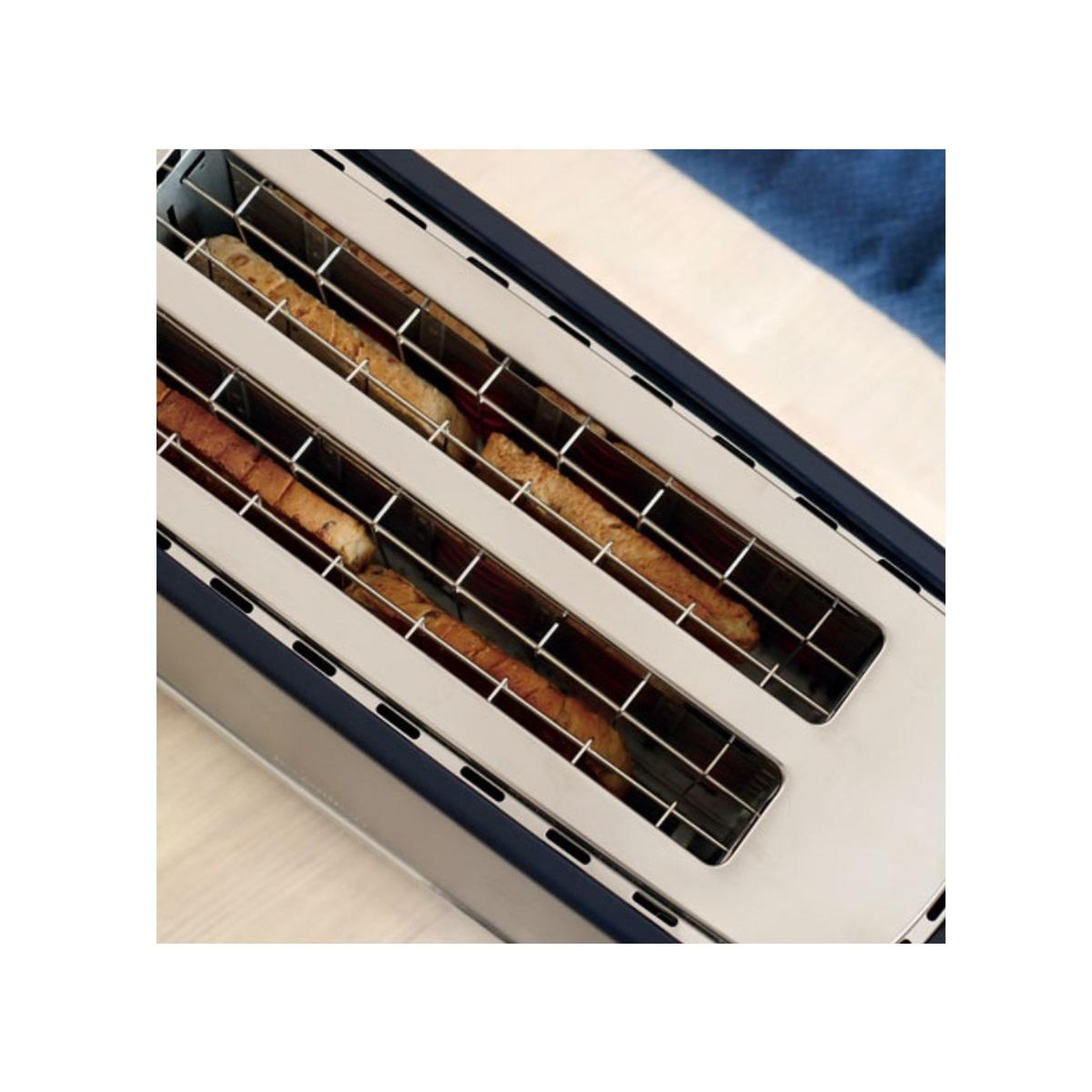 Voir la diapositive 5 : Terraillon Grille-pain long 2 fentes 1550w bleu nuit - 15438