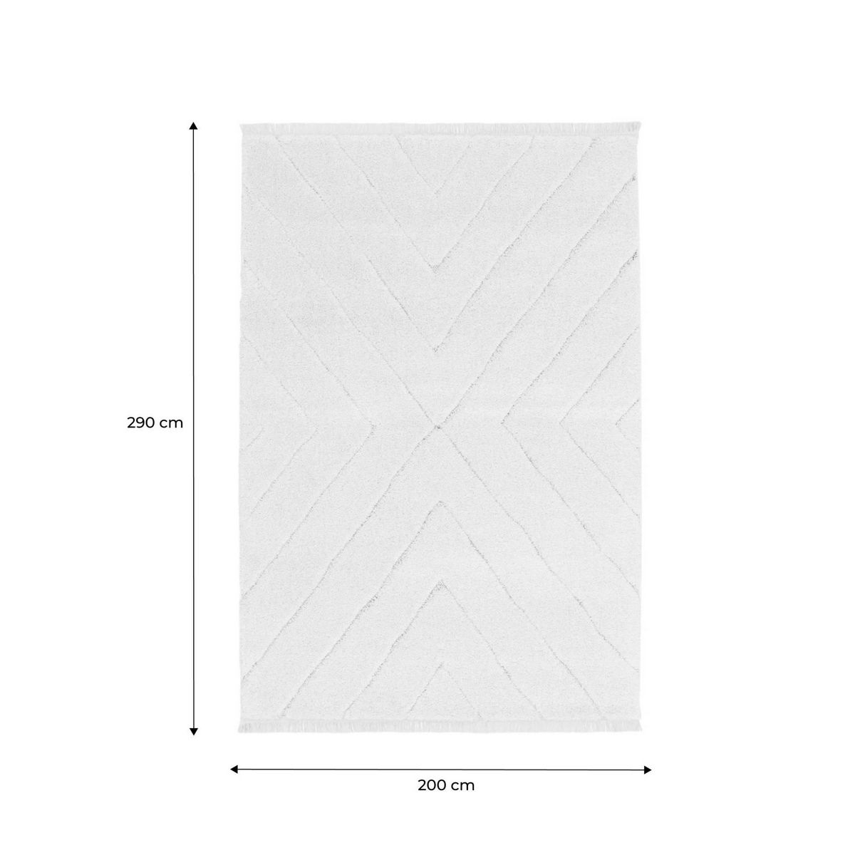 SWEEEK Tapis intérieur tufté crème avec légers reliefs