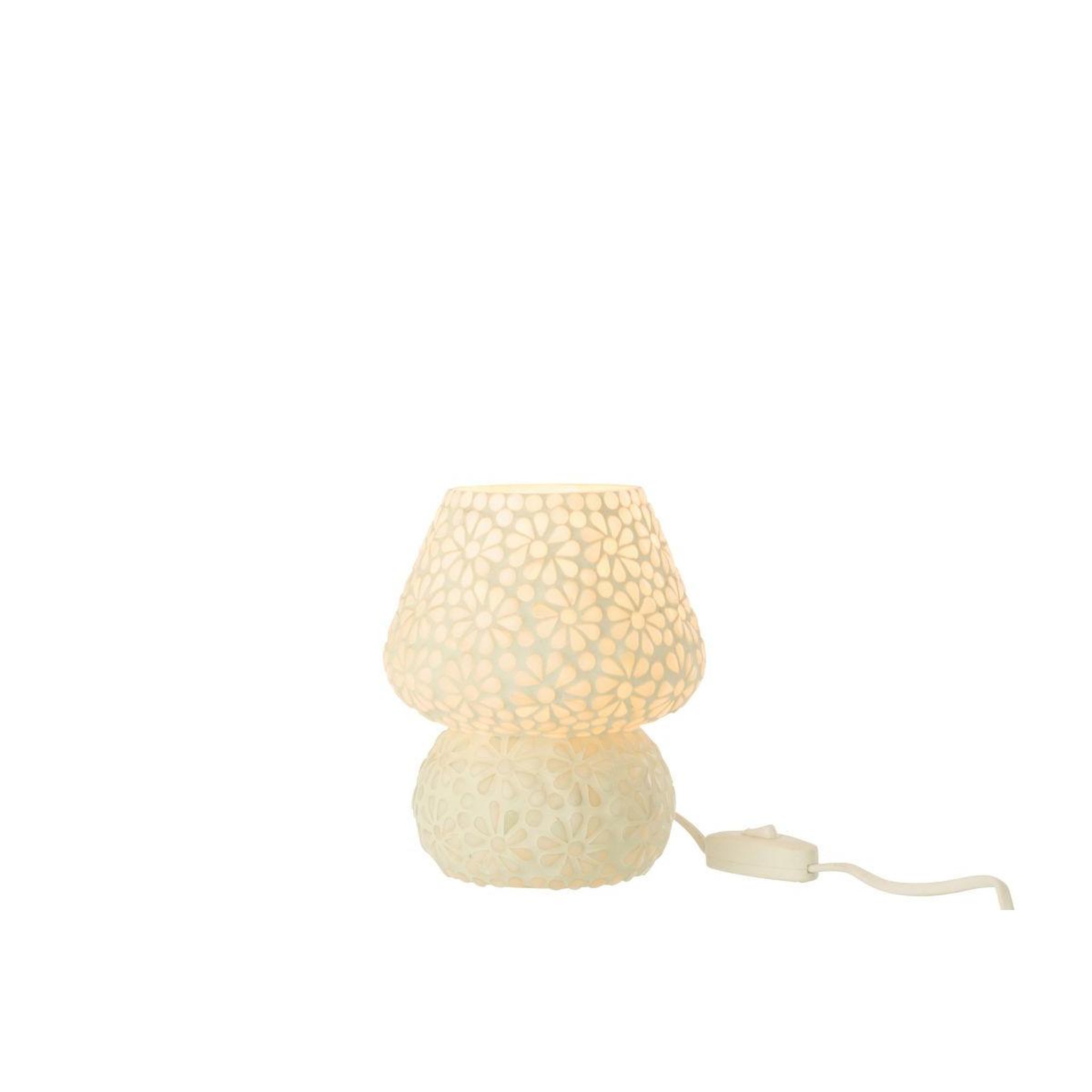 Voir la diapositive 2 : J-LINE Lampe à poser mosaïque  tammy  17cm blanc & vert