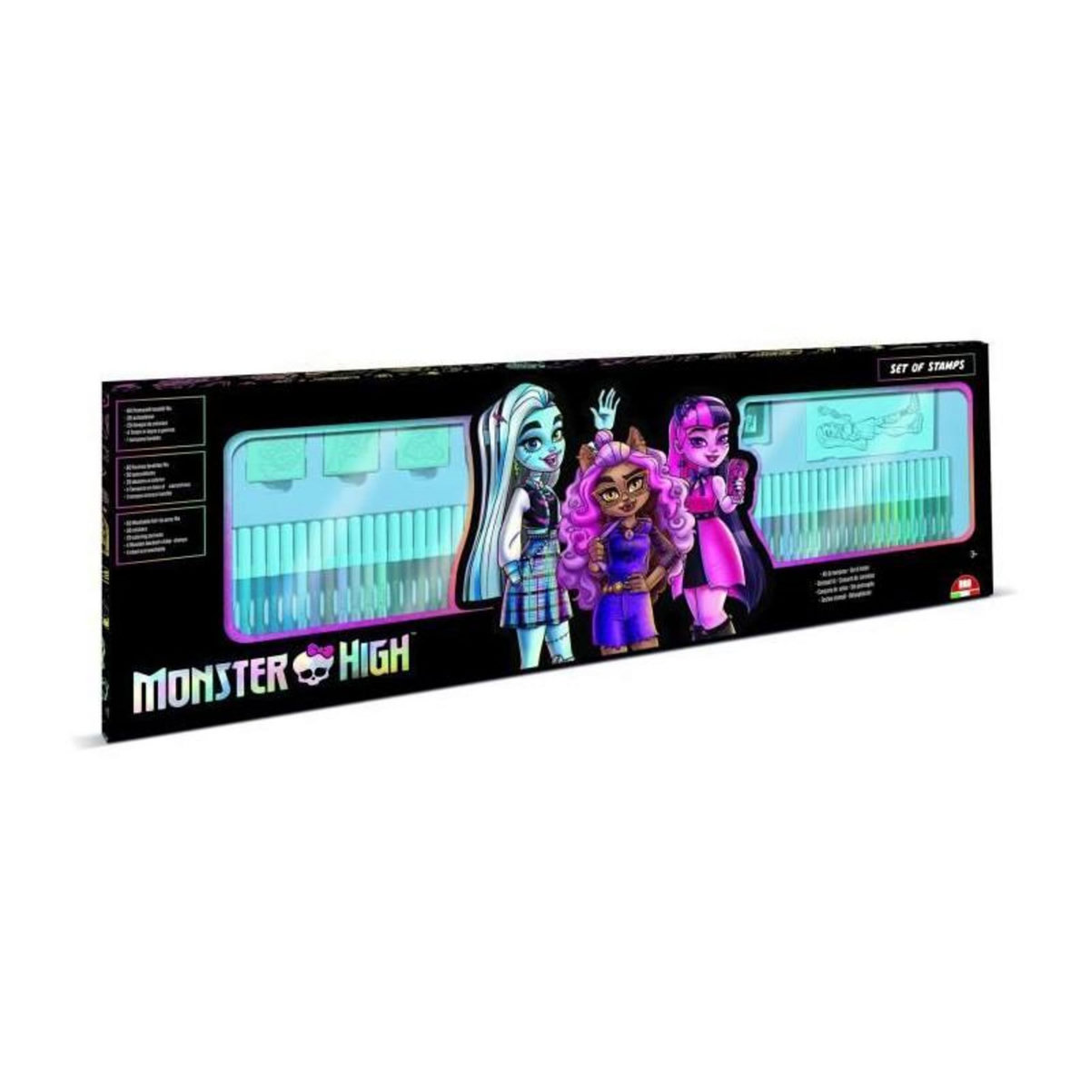 Multiprint Coffret coloriage - MULTIPRINT - 18869 - 60 feutres 4 tampons Monster High