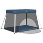 Voir la diapositive 4 : VIDAXL Parc pour bebe avec matelas Bleu marine Tissu de lin