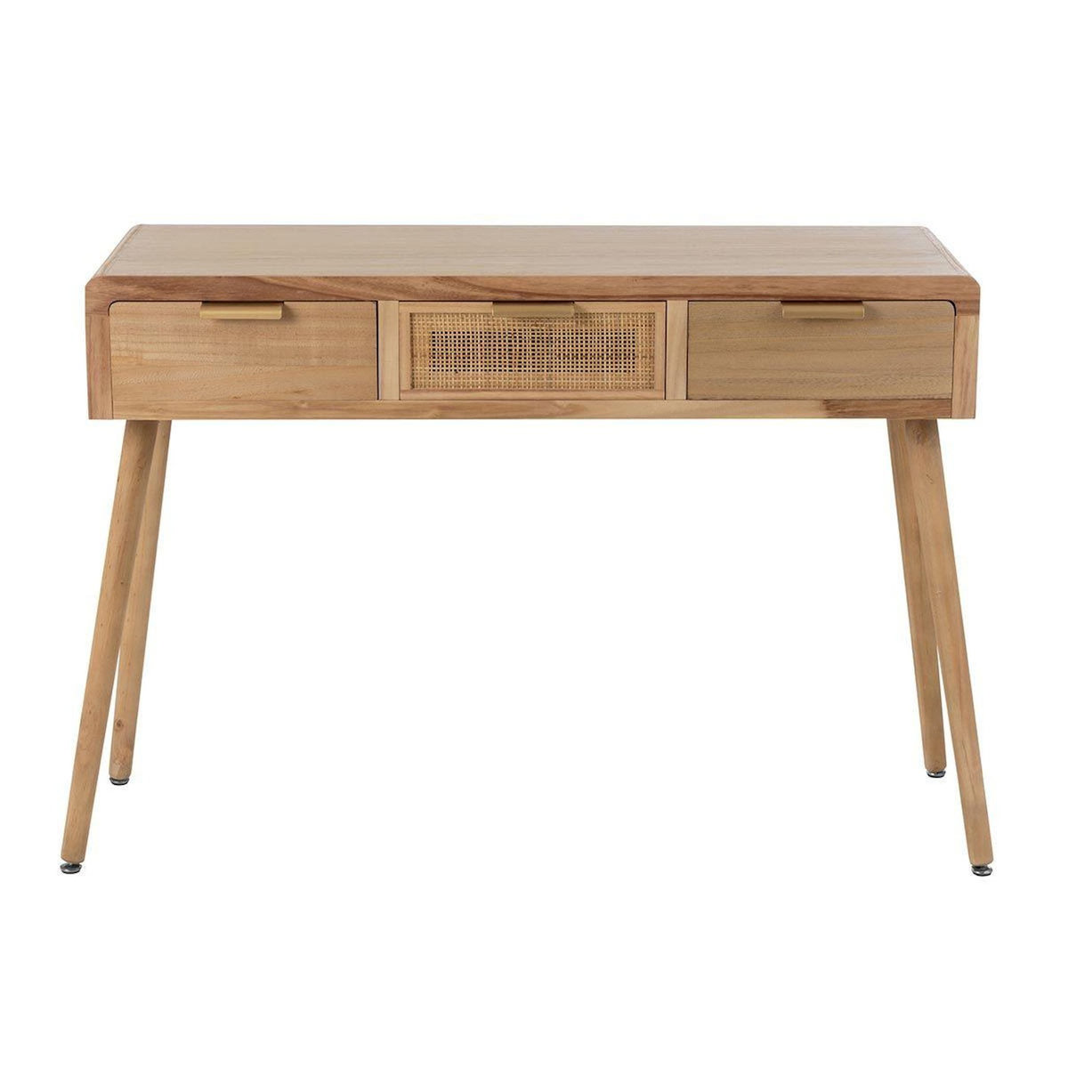 Paris Prix Console 3 Tiroirs en Bois  Nivelo  110cm Naturel