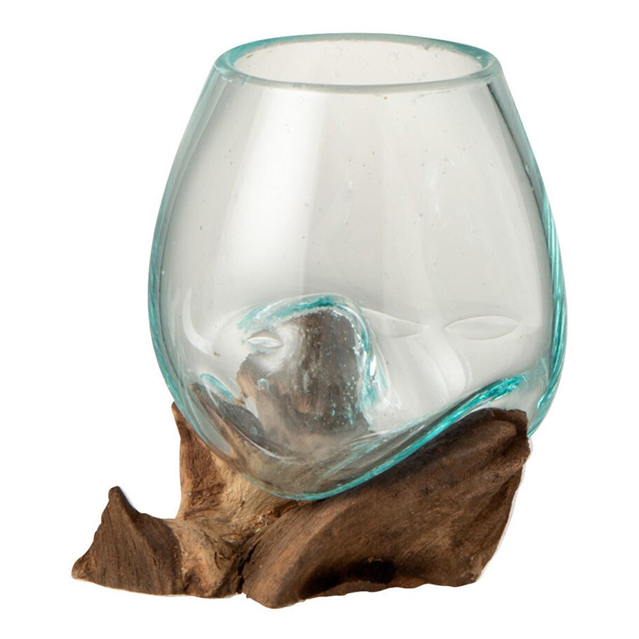 J-LINE Vase déco sur pied  gamal  13cm transparent