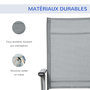 Voir la diapositive 6 : OUTSUNNY Chaise longue pliable dossier & repose-pied réglable multi-positions métal époxy textilène gris